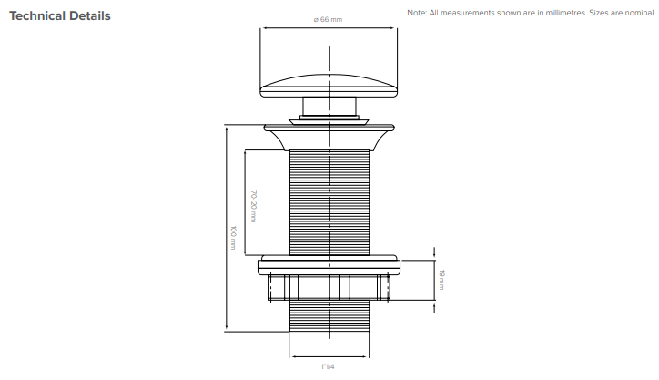 Anthracite 32mm Pop Up Waste