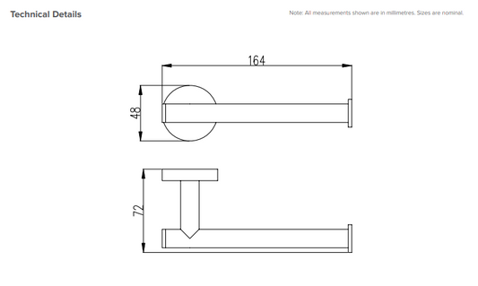 Round Toilet Roll Holder - Brushed Copper