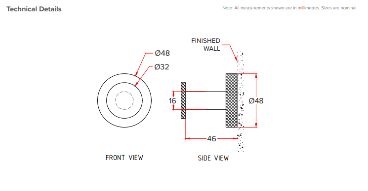 Knurled Robe Hook - Brushed Copper