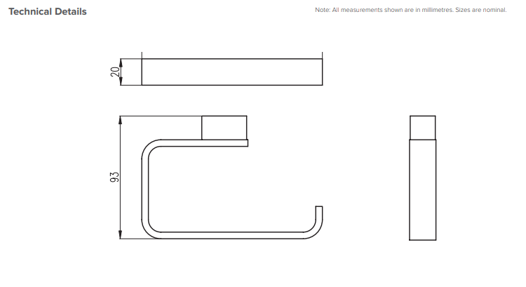 Square Toilet Roll Holder - Matte White