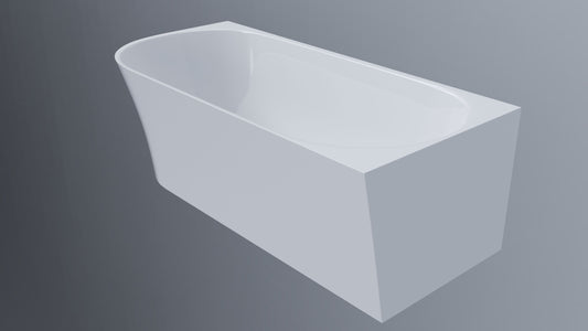 1700 Right Corner Back-to-Wall Bath - Gloss White