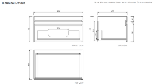 800 Vanity in Dark Oak with Basin