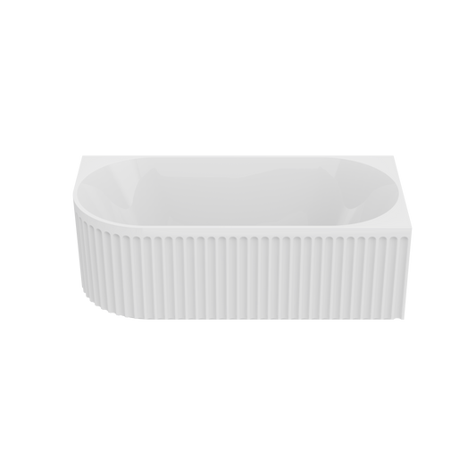 Fluted 1700 Right Corner Back-to-Wall Bath - Gloss White