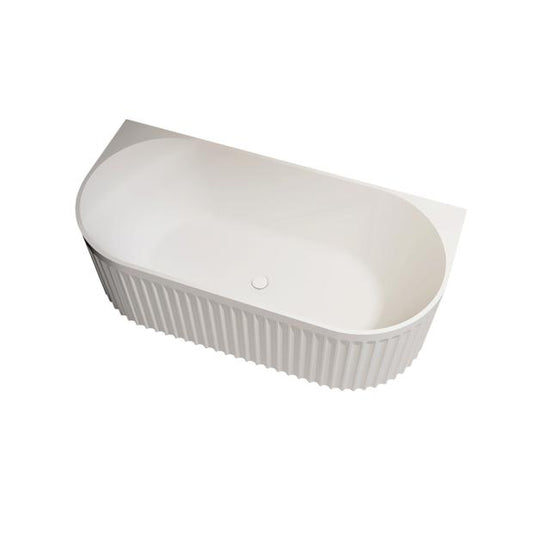 Fluted 1700 Back to Wall Bath - Gloss White