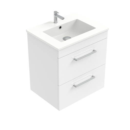 Citi 600 WH 2 drawer W/Clasico basin - Gloss White