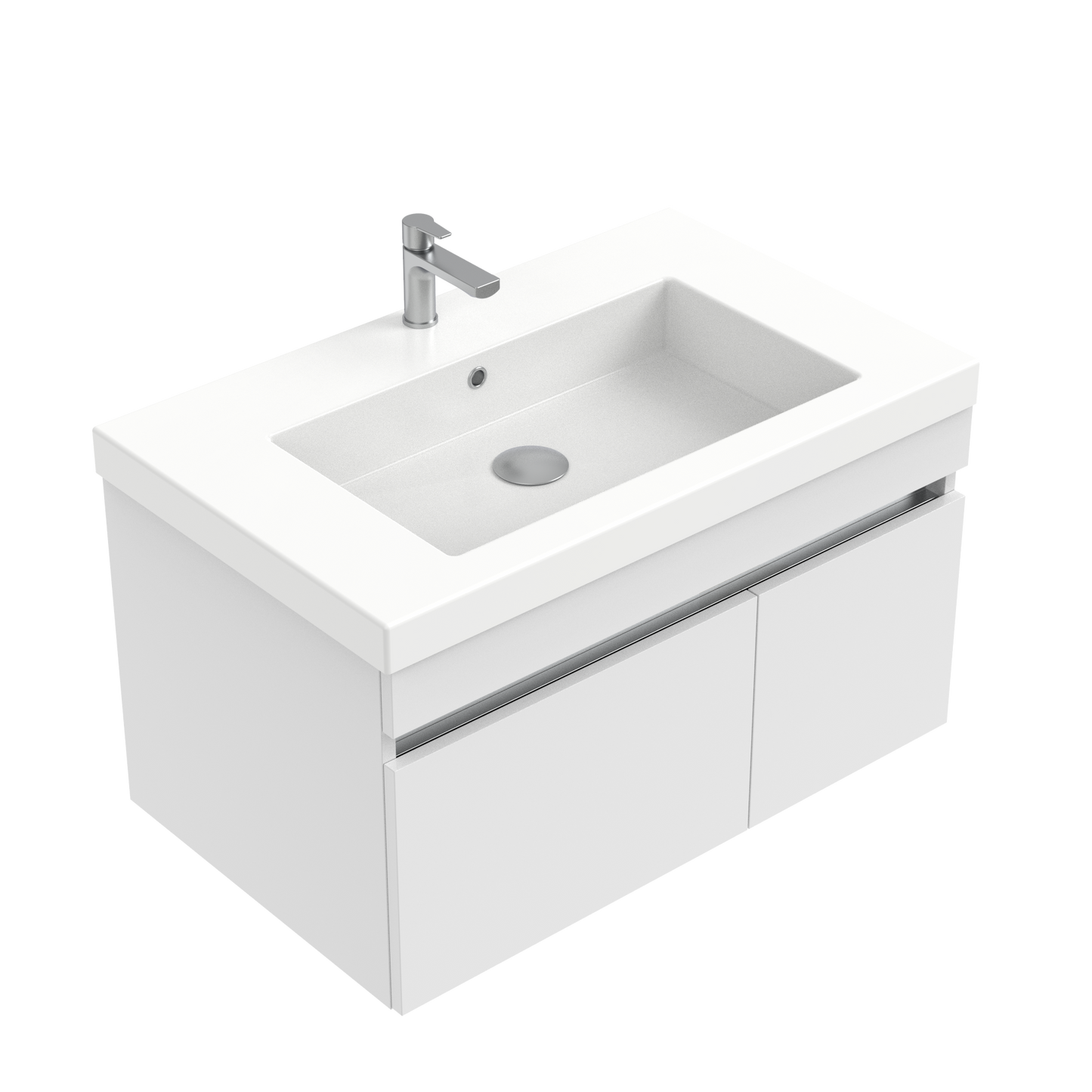 Astra 750 Wall Hung Vanity in Gloss White with Vercelli Basin