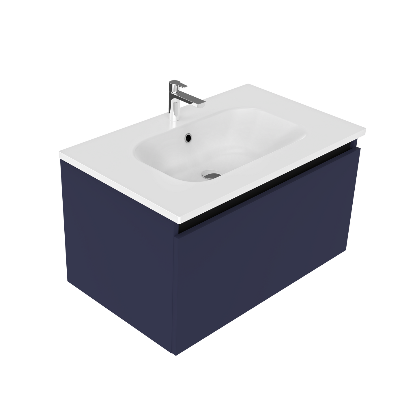 Oxley 750 Wall Hung 1 Drawer Vanity in Indigo with Vercelli Basin