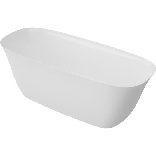 Curved Edge 1700 Freestanding Rectangle Bath - Gloss White