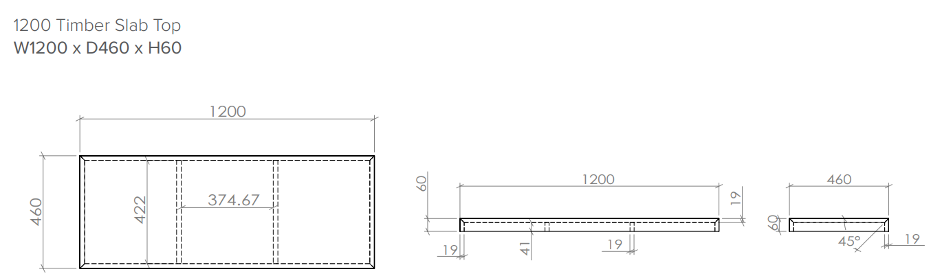 Milazzo Modular 1200 American Walnut Slab Top