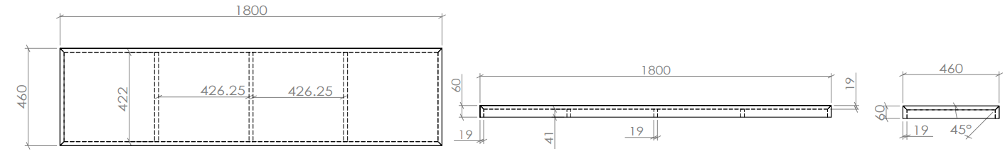 Milazzo Modular 1800 Dark Oak Slab Top