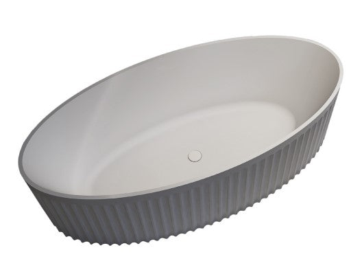 Fluted 1800 Oval Freestanding Bath - Gloss White