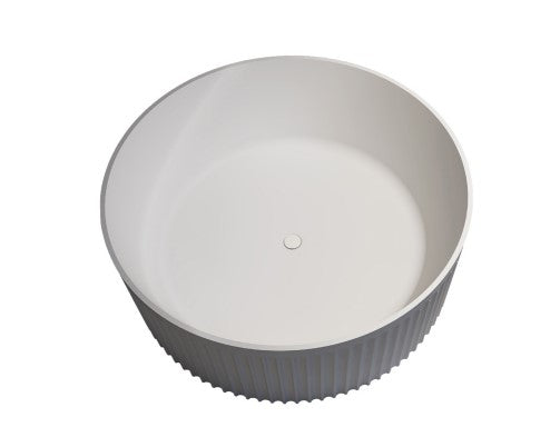 Fluted 1500 Round Freestanding Bath - Gloss White