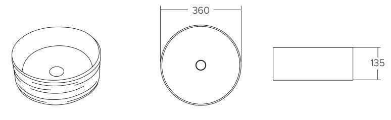 Coral Ridge Round Vessel Basin in Matte Black
