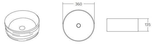 Matte Black Round Vessel Basin