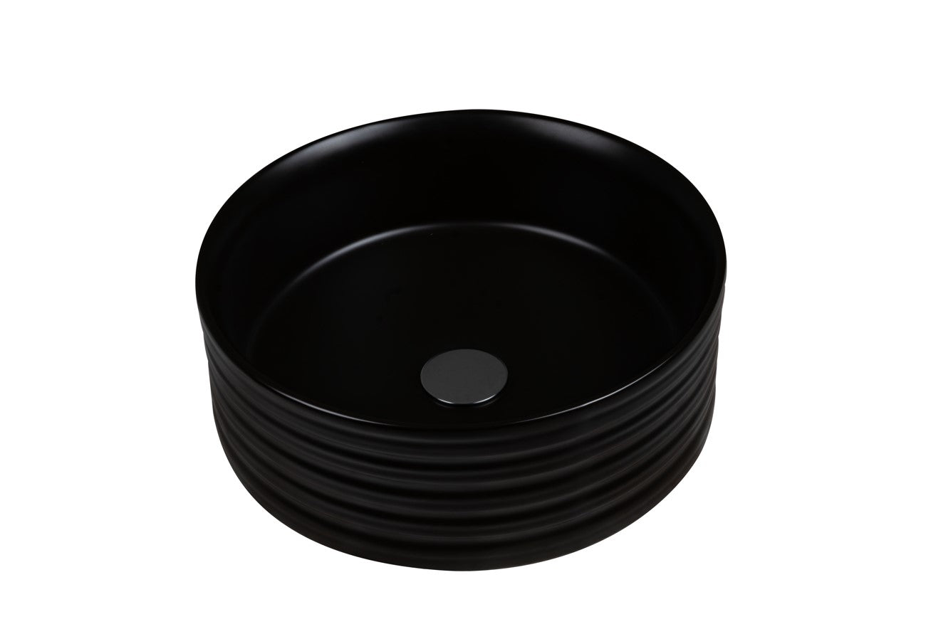 Coral Ridge Round Vessel Basin in Matte Black