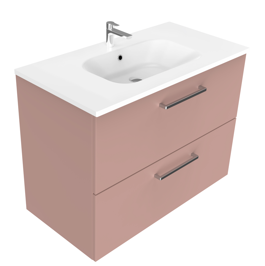 Harrow 900 Wall Hung 2 Drawer Vanity in Cherry Blossom with Vercelli Basin