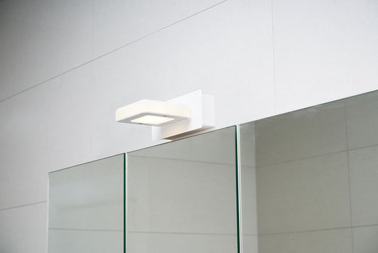 Newtech Zia Single Vanity LED Wall Light Square - WHITE