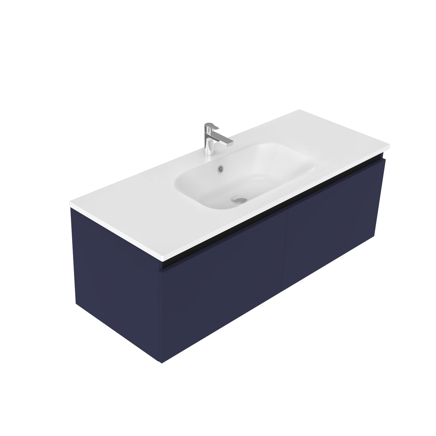 Oxley 1200 Wall Hung 2 Drawer Vanity in Indigo with Vercelli Basin