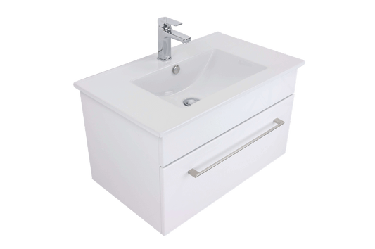 Citi 750 Wall Hung Vanity in White with Vercelli Basin