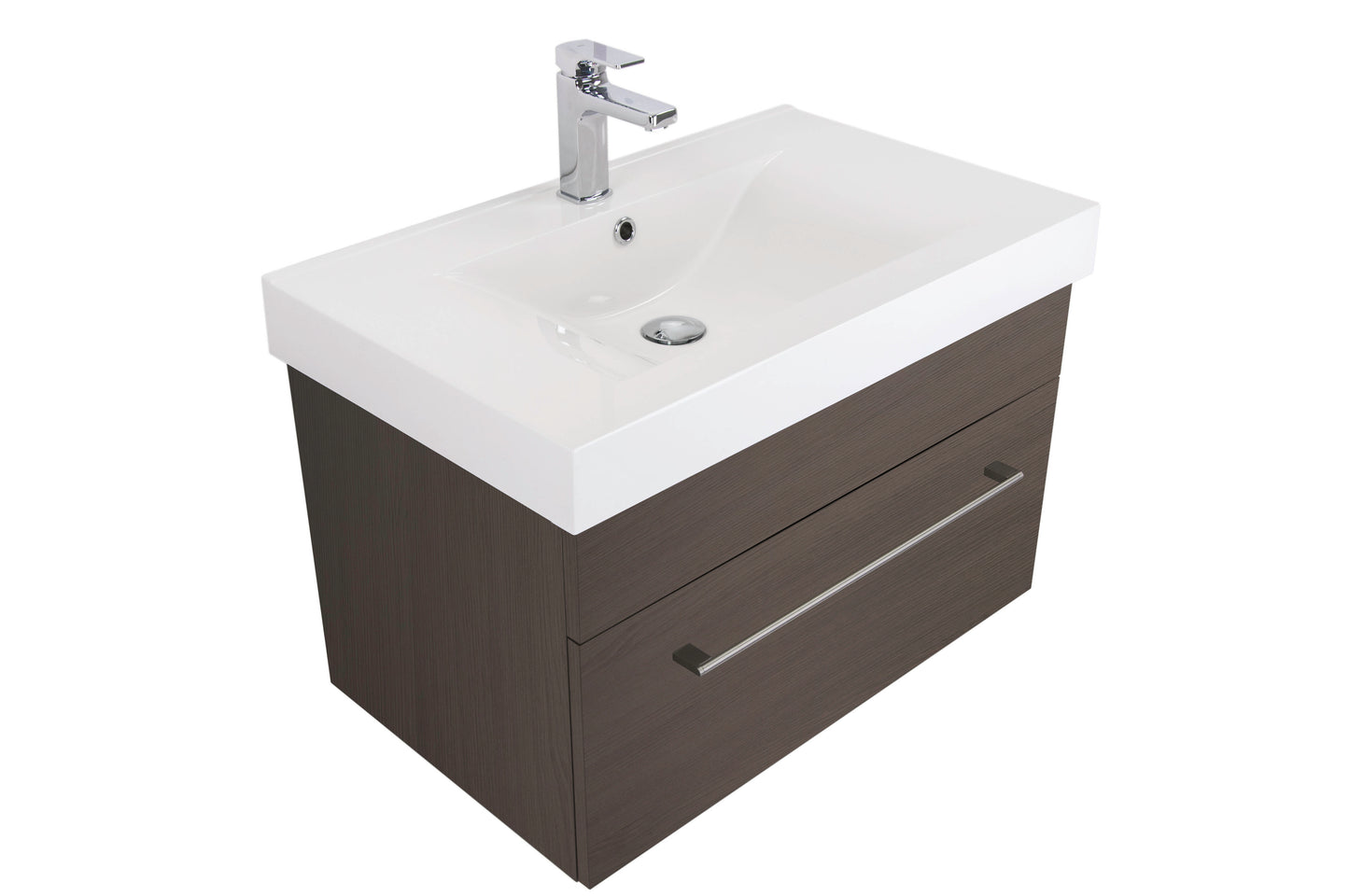 Citi 750 Wall Hung 1 Drawer Vanity in Cinder with Vercelli Basin