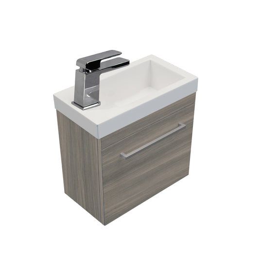 Tivoli 400 Wall Hung Vanity in Nordic Ash with Matte White Basin