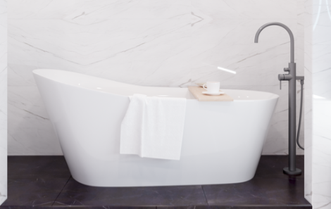Freestanding Slipper Bath - Gloss Gloss White
