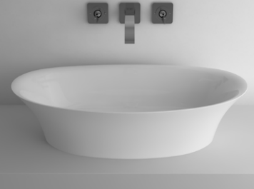 Wide Oval Basin - Matte White