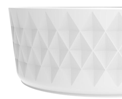 Round Geometric Vessel Basin - Matte White