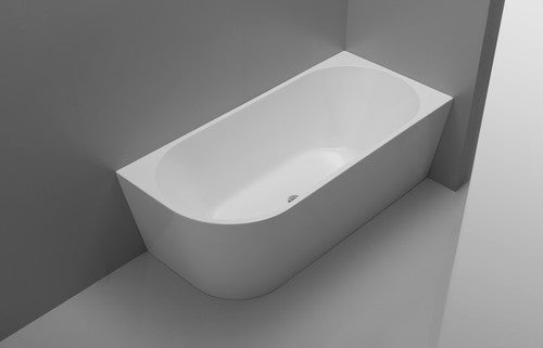 Newtech Newark 1700 Right Corner Back to Wall Bath in Gloss White **SECONDS**