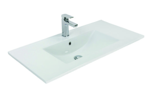 900 Wall Hung 1 Drawer Vanity in White Velvet with Basin