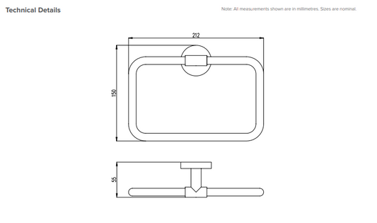 Rounded Towel Ring Brushed Copper