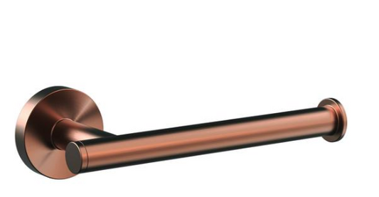 Round Toilet Roll Holder - Brushed Copper