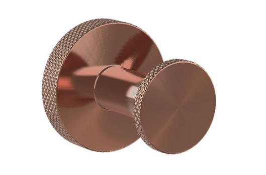 Knurled Robe Hook - Brushed Copper