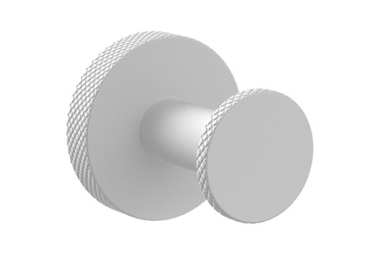 Knurled Robe Hook - Matte White