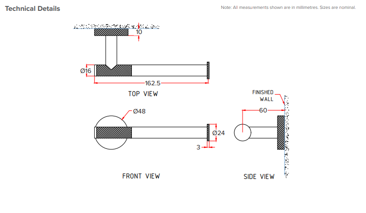 Knurled Toilet Roll Holder - Brushed Copper