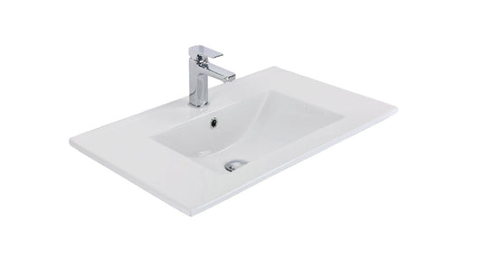 Frank 750 Wall Hung Vanity (2 Drawer) & Basin - White - Seconds