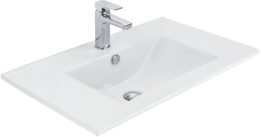 Qube 900 Wall Hung Vanity in Gloss White with Clasico Vitreous China Basin