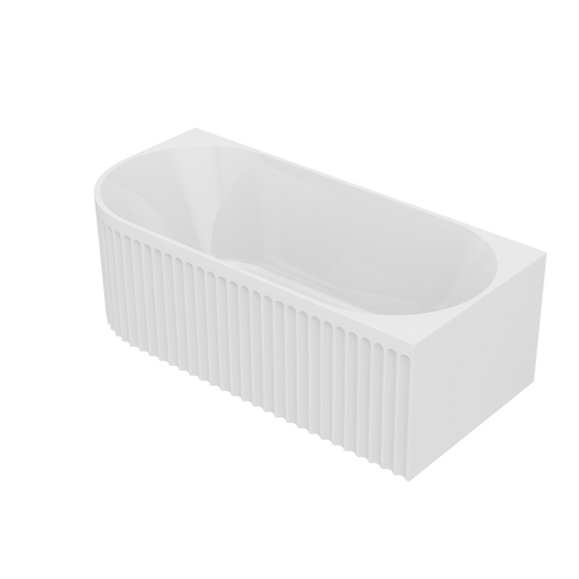 Laurel 1700 Right Corner Back-to-Wall Bath - Gloss White