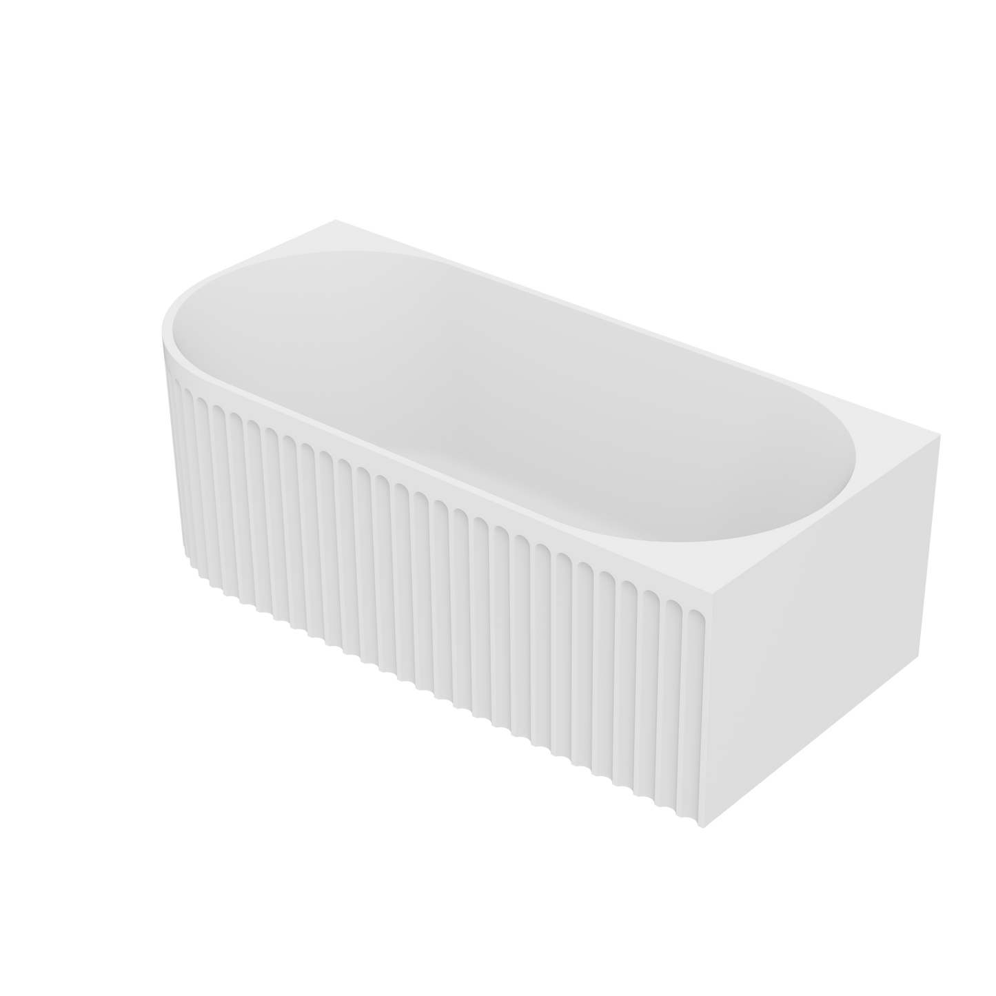 Laurel 1700 Right Corner Back-to-Wall Bath - Matte White