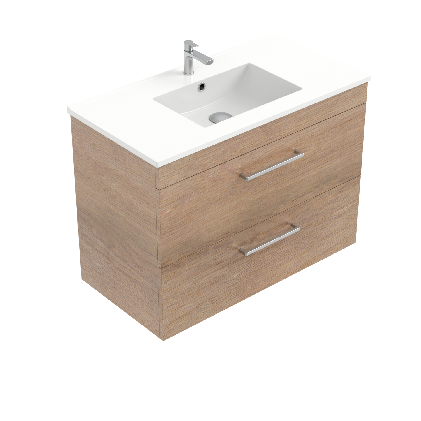 Citi 900 Wall Hung Vanity in Planked Urban Oak with Clasico Basin
