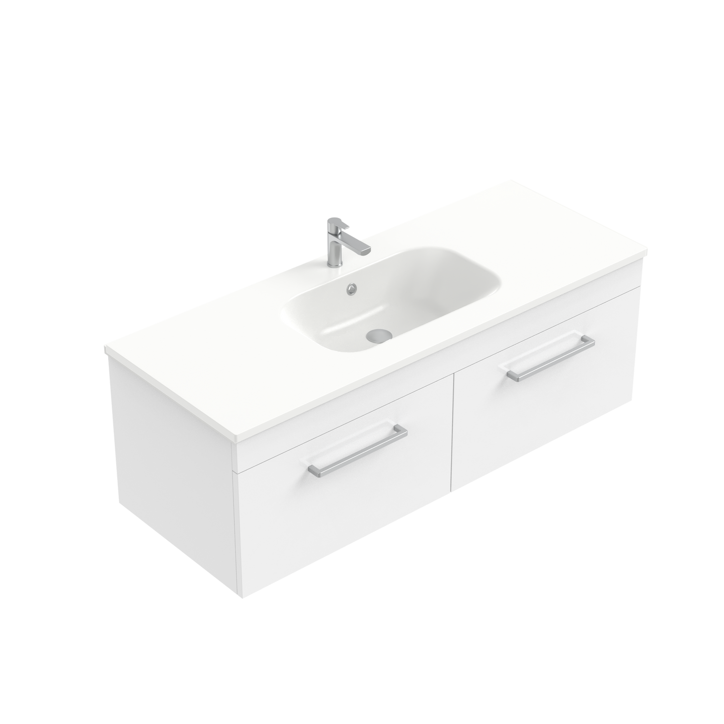 Citi 1200 Wall Hung Vanity in White with Ari Stonecast Basin