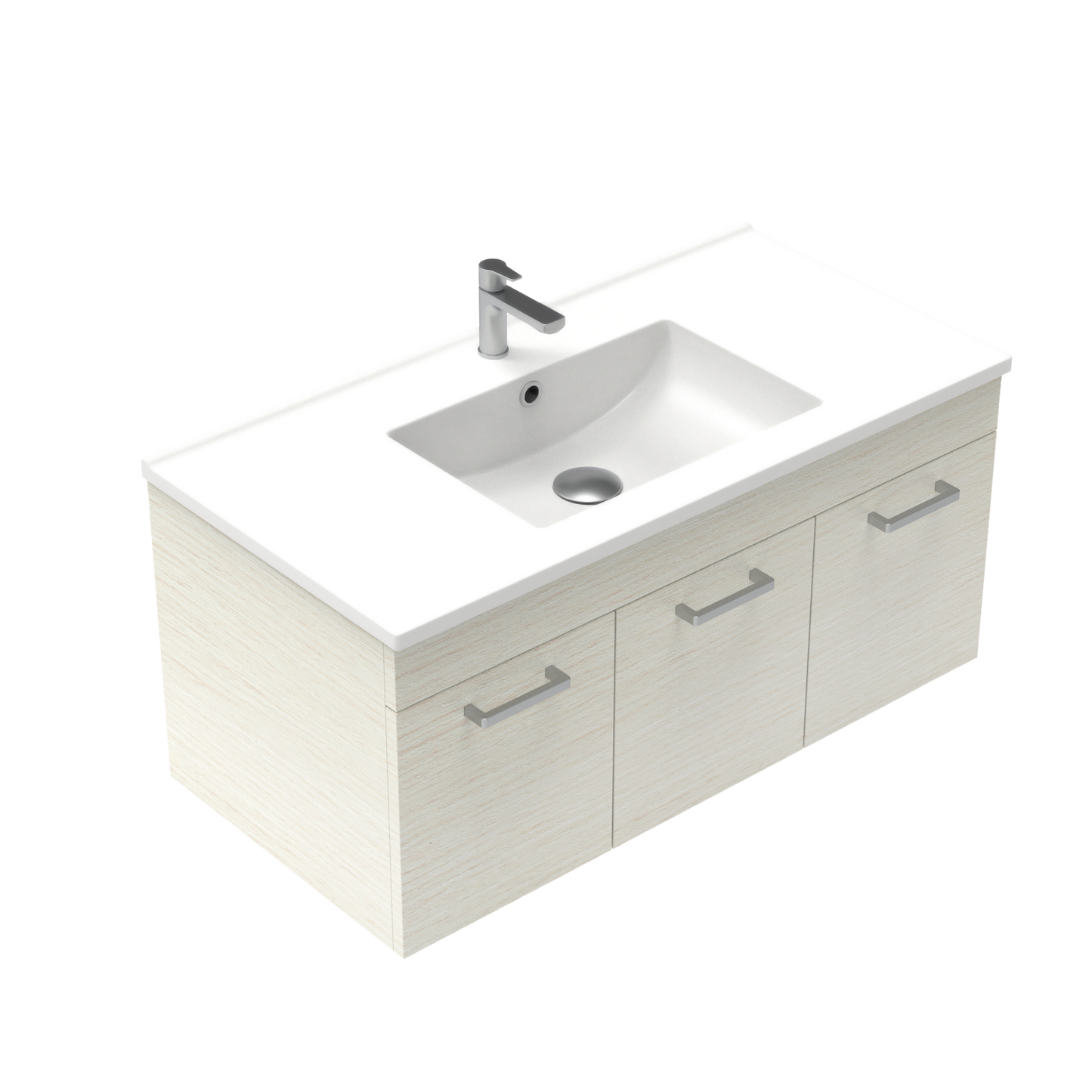 Qube 900 Wall Hung Vanity in Gloss White with Clasico Vitreous China Basin