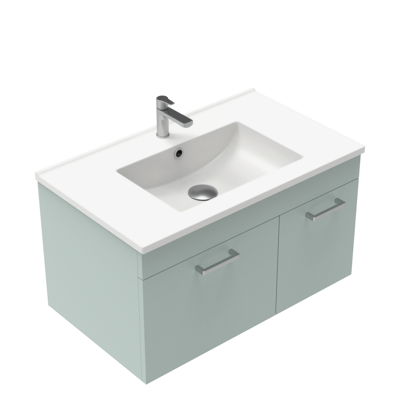 Qube 750 Wall Hung Vanity in Spinifex with Vercelli Basin