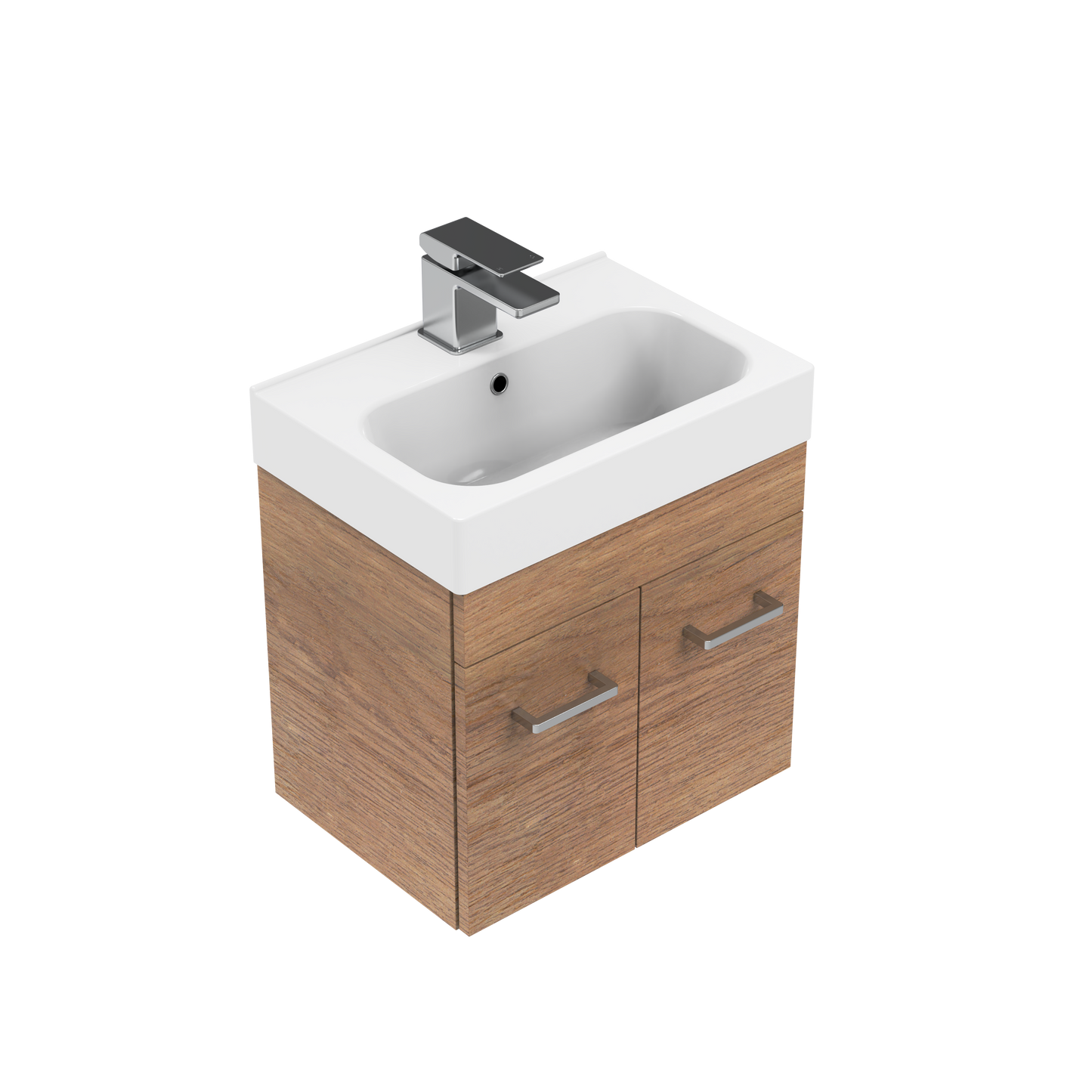 Rakaia 450 Wall Hung Vanity in Sweet Maple with Stonecast Basin with Overflow