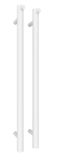 Vertical Heated Towel Bar 1100mm - Matte White
