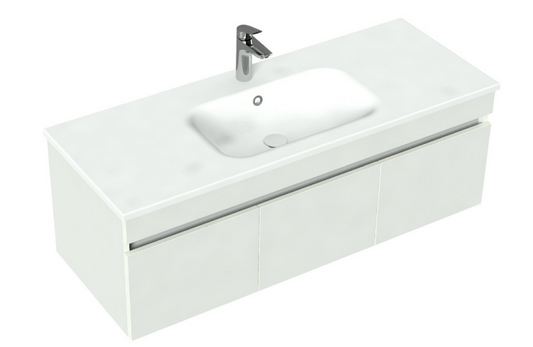 Lexa 1200 Wall Hung Vanity in Gloss White with Ari Stonecast Basin