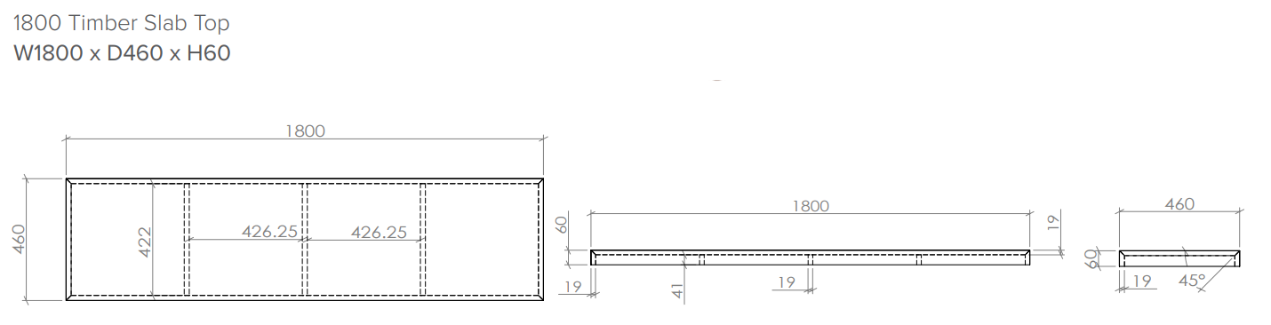 Milazzo Modular 1800 American Walnut Slab Top