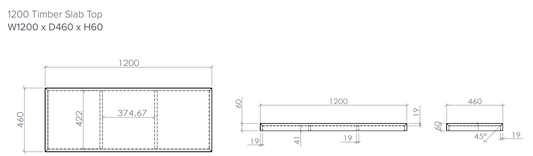 Milazzo Modular 1200 American Walnut Slab Top