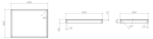 Milazzo Modular 600 Dark Oak Slab Top