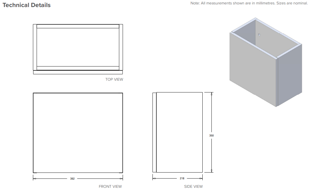 Oxley 400 Wall Hung 1 Door (LH Hinge) Vanity in Indigo with Matte White Basin